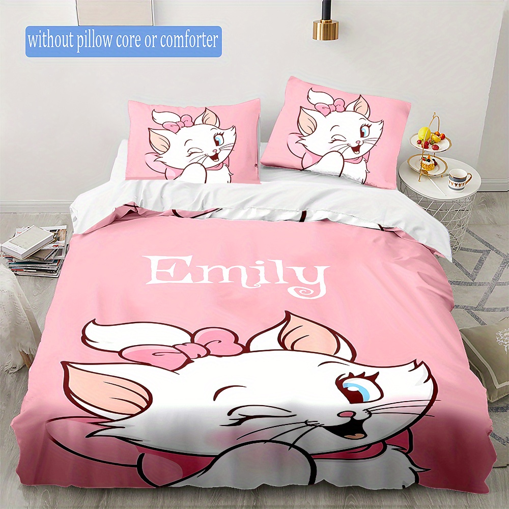 

Customizable Cat - , Tear- Bedding Zip - Includes 1 Cover & 2 Pillowcases, For Bedroom Decor - Halloween & Christmas ( Not Included)