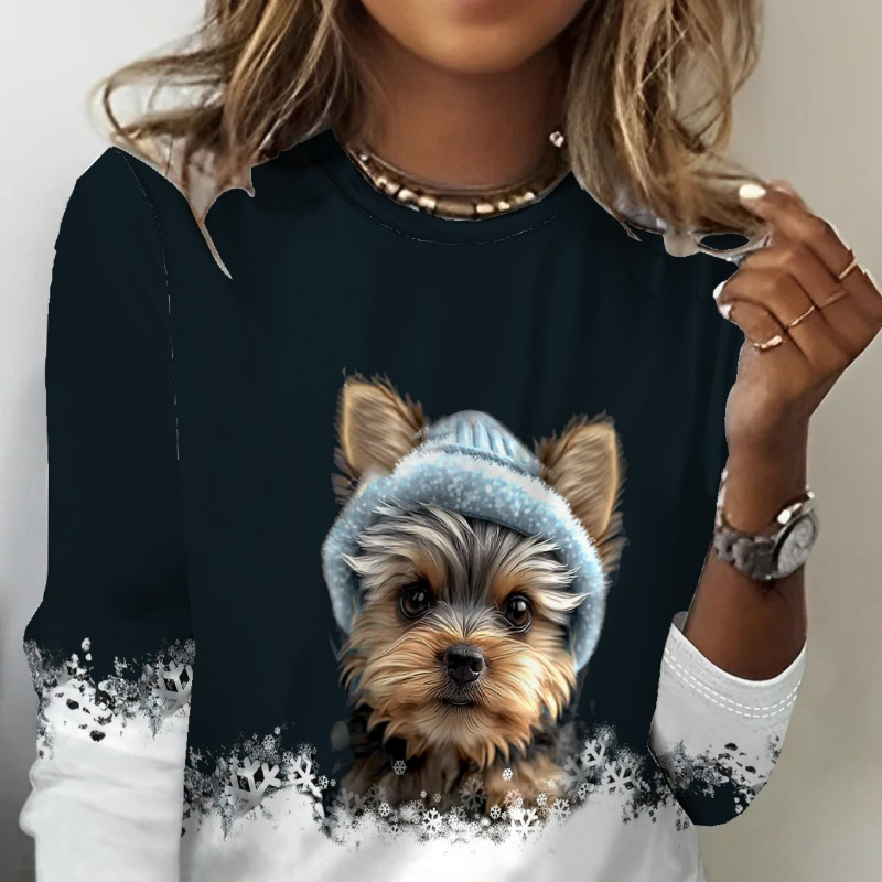 

Women's T-shirt - Comfy Long Sleeve Crew Neck - Spring & Fall Casual Wear
