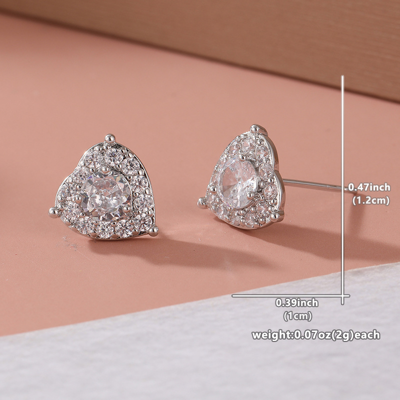 Modern Women's Heart Stud Earrings, Stylish Design for Gifting