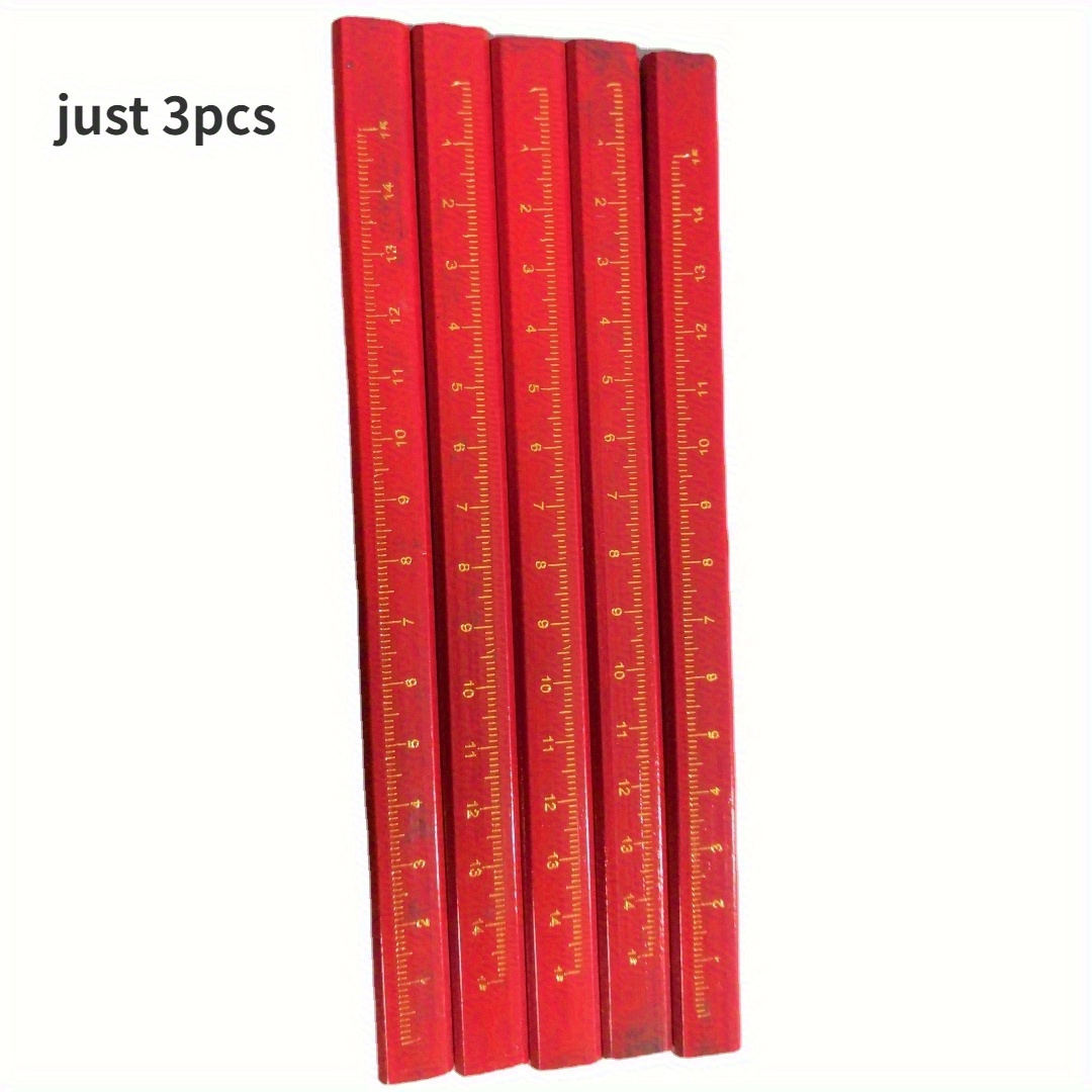 Woodworking Pencil Red Lacquered Octagonal Pencil Hb Drawing Pen Woodworking Pencil Durable