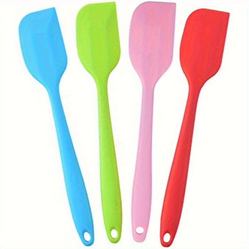 Image of 4pcs Heat-resistant Silicone Spatula Set For Cooking Cookware, Flexible Silicone Spatula For Baking, Mixing, Scrambling Eggs, Pastry Making, Peanut Butter, , Dough, Kitchen Tool, 8.3 Inches