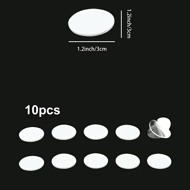 TEMU 10pcs Strong Transparent Double-sided Adhesive Stickers | 1.18 Inch Round Shape, No Residue, Very Suitable For Home And Car Use, Durable Acrylic
