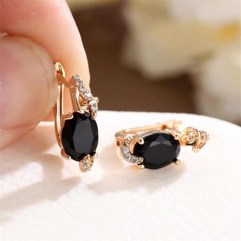 TEMU 1 Paire de Boucles d'Oreilles Ovales en pour Femmes, Bijoux Fins de Luxe, Boucles d'Oreilles Pendantes Dorées pour Soirée