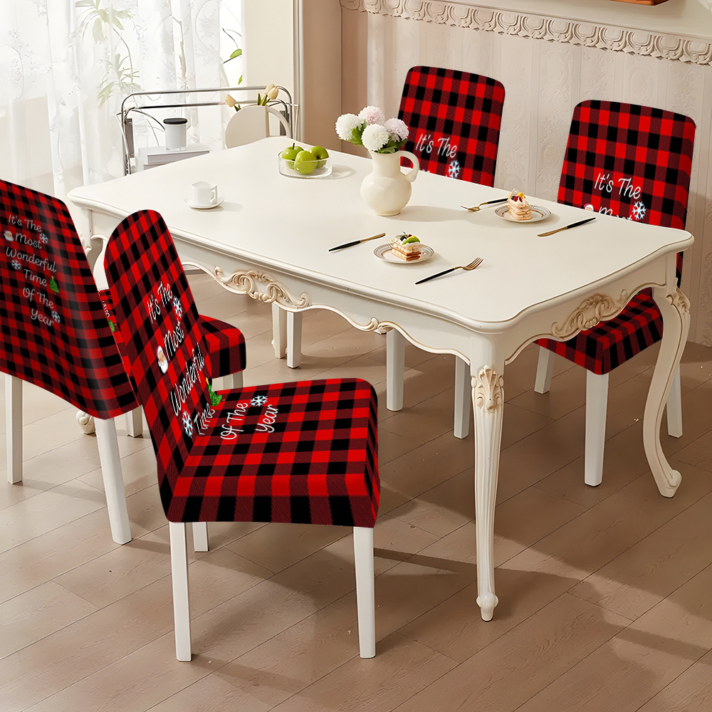 

Christmas Design Christmas Holiday Set !!! Milk Home Kitchen Restaurant Chair Cover, Chair Cover, Furniture Protector, Suitable For Living Room Hotel Home Decoration