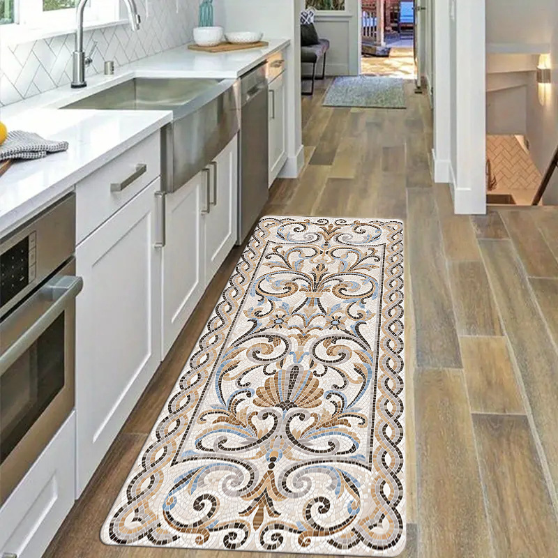 Image of 1pc Thick 1.1cm Kitchen Floor Mat, Pattern Printed Floor Mat Thickened And Wear-resistant Suitable For Room Porch Balcony And Home Decoration