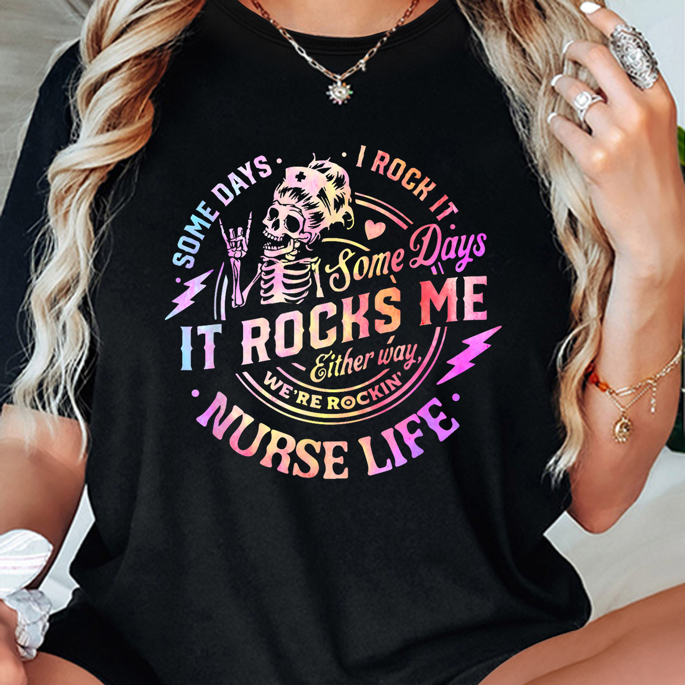 

Women's Nurse Graphic Tee - T-, Stretchy Polyester , - For & Summer