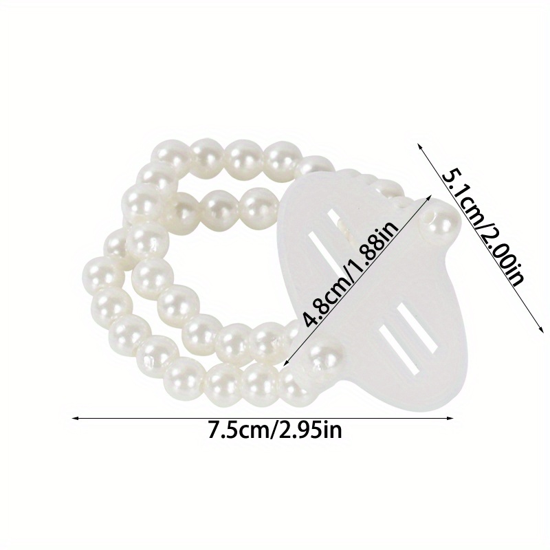 Image of Gift For Her/him Set Of 5 Elastic Pearl Wristbands For Corsages, Perfect For Floral Decorations And Beach Parties