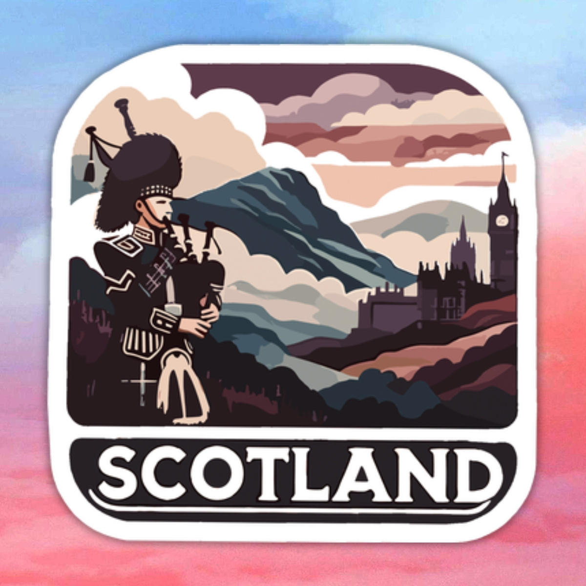 

Scotland Vinyl Decal Sticker - Irregular Shape, Matte , Self-adhesive For Cars, Laptops, Water Bottles - , Waterproof, Single Use, Front Placement - No