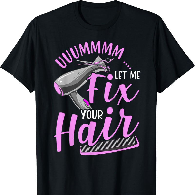 

Fix Hairdresser Hairstylist Patterned Round Tee -