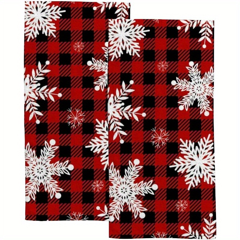 

2pcs Christmas Kitchen & Bathroom Towels - 18x26 Inch, Polyester, Quick Dry & , & Design, Decor, Hand Towel, Thin