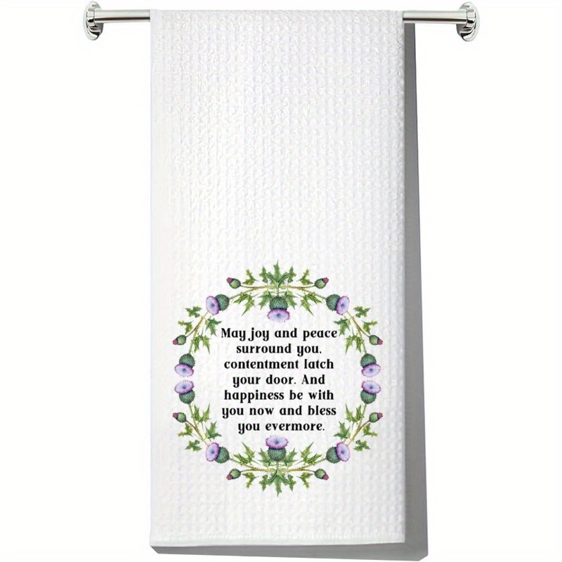 

Scottish Thistle Kitchen Towel - 18x26 Inch, Polyester, Machine Washable, Modern Cartoon Design - Perfect Highland Gift & Home Decor, Scottish , Towel