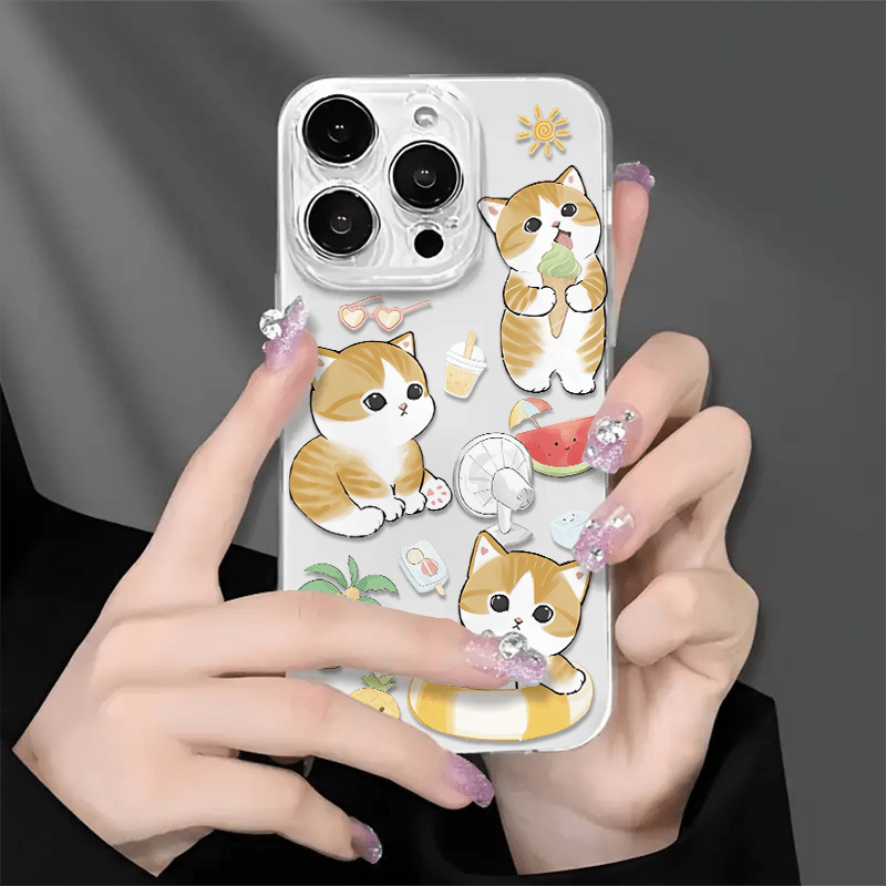 TEMU Pattern For   For 15 14 Pro Max Transparent Phone Case With Full Lens , Easter Gift, Christmas And Halloween Decoration/give To Girlfriend,