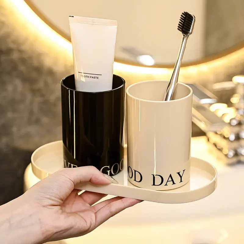 Upgrade Your Bathroom Routine with a Stylish Thickened Black Mouthwash Cup