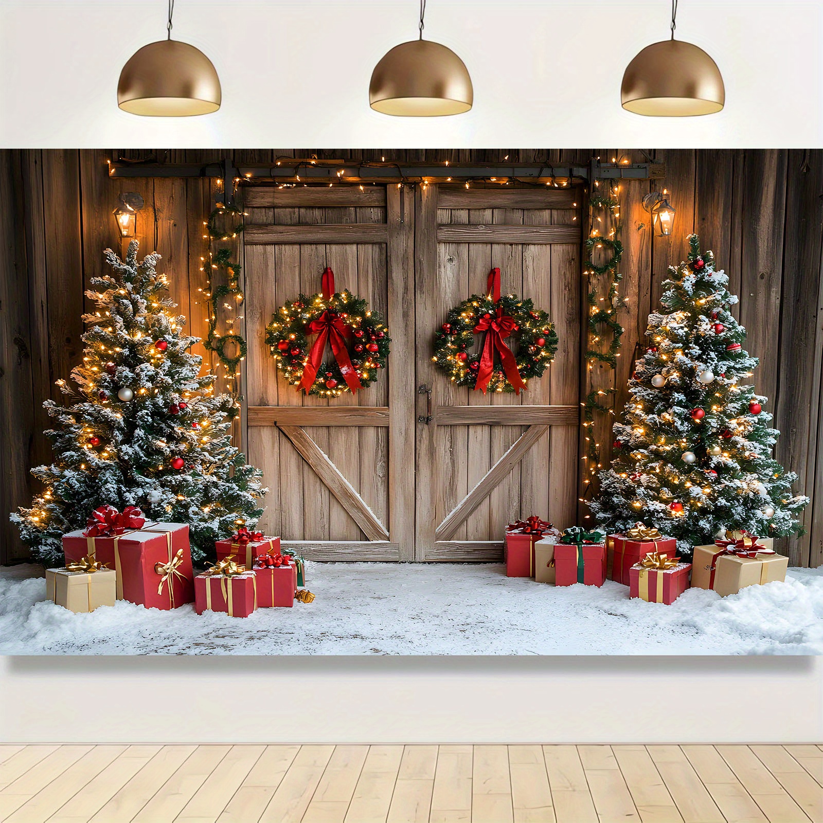 

1pc Polyester Christmas Backdrop & , No Needed, For , Multipurpose Decor