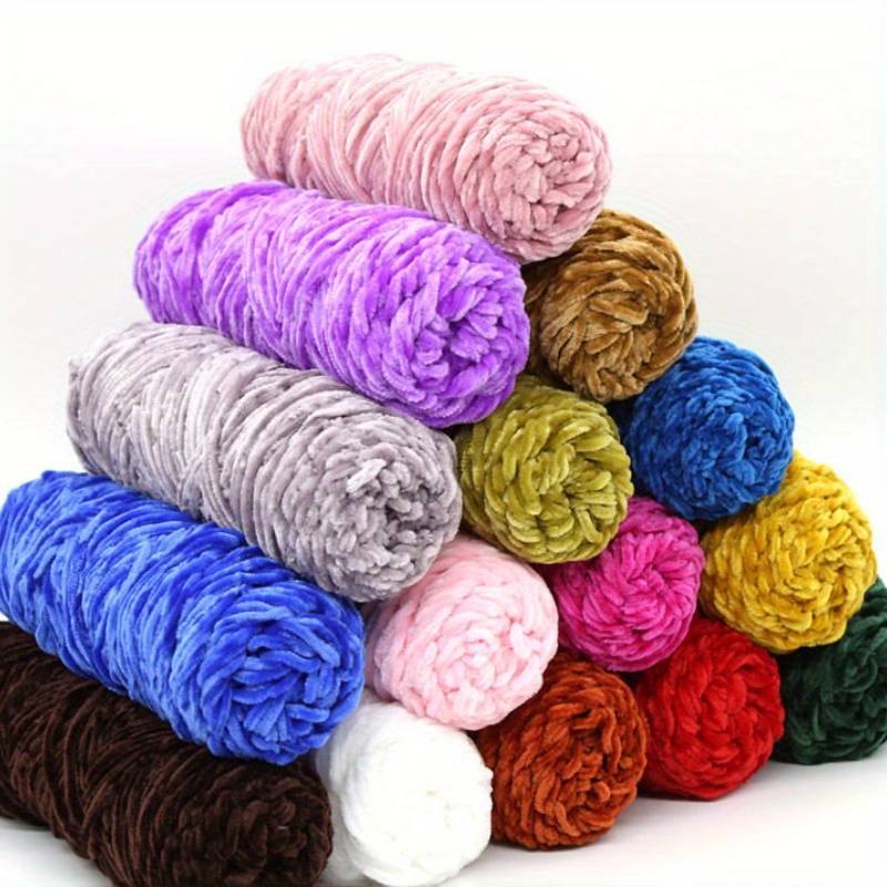 6pcs soft velvet chenille yarn comfortable hand knitted crochet and knitting yarn ideal for crafting and diy projects soft and warm 600g 21 1oz total