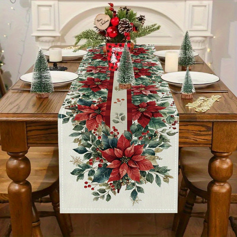 

1pc Linen Table , Christmas Pattern, , -, Home & , Tablecloth,