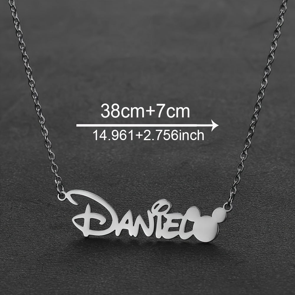 

Personalized Steel Necklace & Lettering - Silvery , For Women - For Vacations, Parties, And