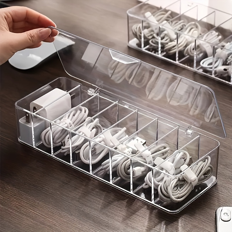 

10pcs Cable Management Set - Cord Organizer Box For Data, Network, Earphone & Charging Cables