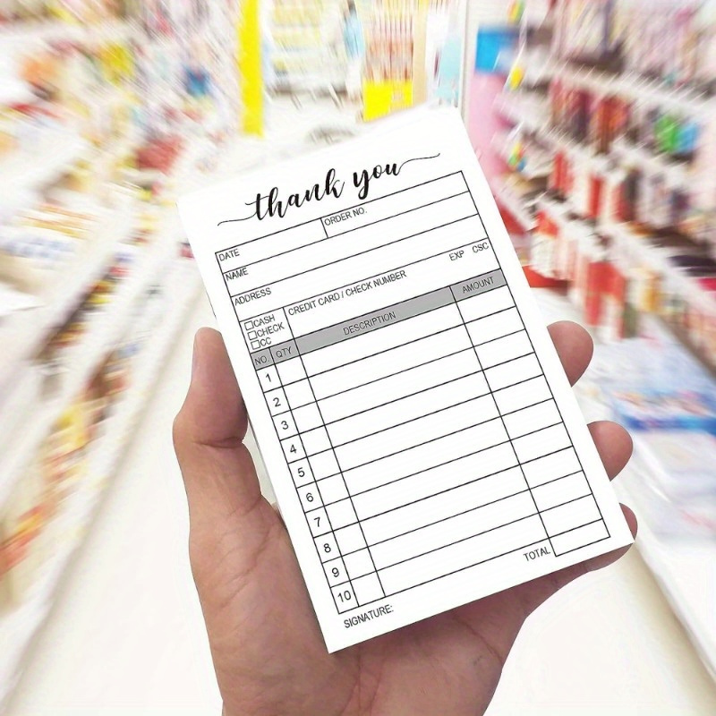 

5 Pack Thank You Receipt Books - And , Pages/50 Sets Per Book - And Shopkeepers