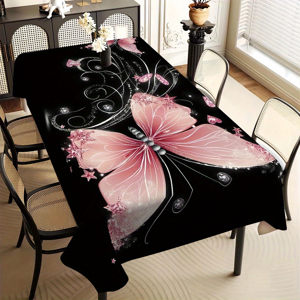 TEMU Jit1pc Flying Print. Square And Rectangular Tablecloths, Modern Minimalist Stylish Tablecloths For Coffee Tables, Dining Tables, Hotels,
