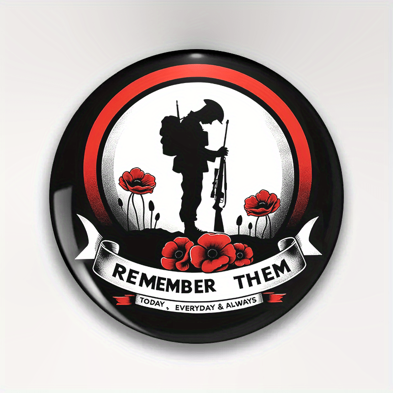 Veterans Day Poppy Flower Brooch Pins - Lest We Forget Lapel Pins