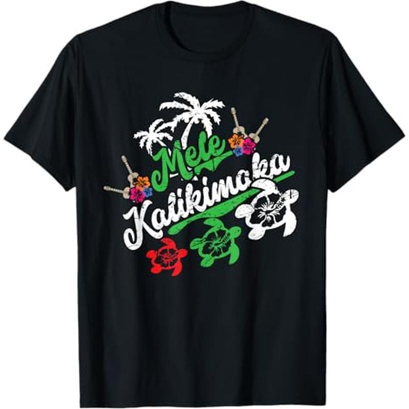 

Hawaii Shirt - Hawaiian T-shirt, 100% Cotton, Gifts For Men Dad Husband , S-xxxl, Black