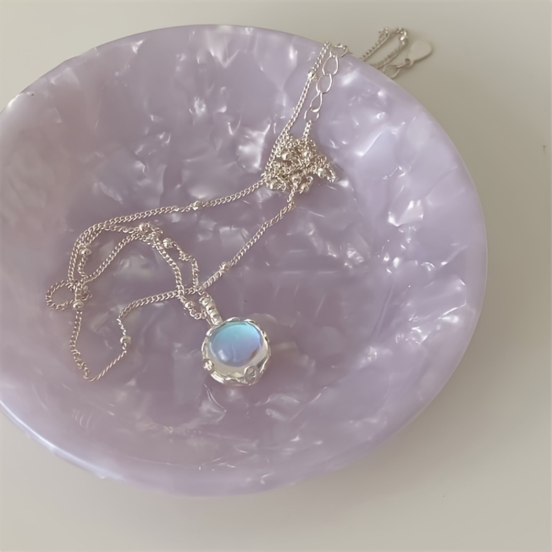 

925 Pendant Necklace, Round Female Temperament Clavicle Jewelry For Women