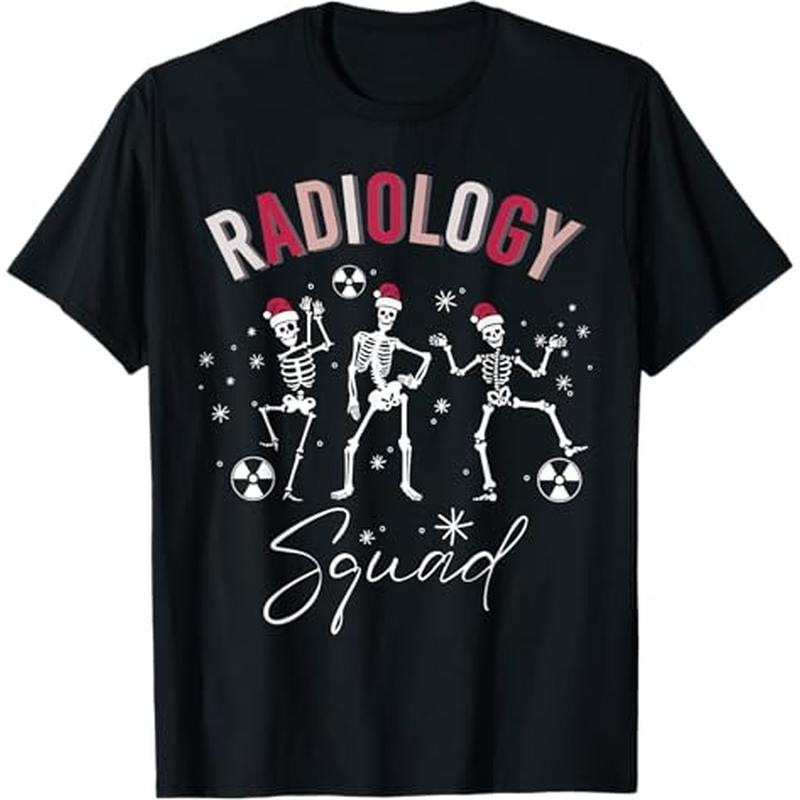 

Radiology Squad Skeleton Christmas Radiologist -shirt, 100% Cotton, Gifts For Men Dad Husband , S-xxxl, Black