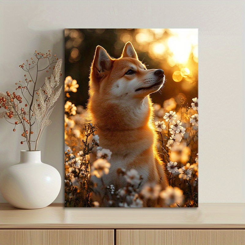 frameless canvas print poster japanese dog in Temu United Kingdom
