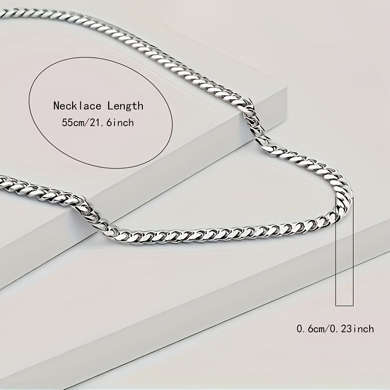 Men's Cuban Link Chain Necklace with King Crown Charm