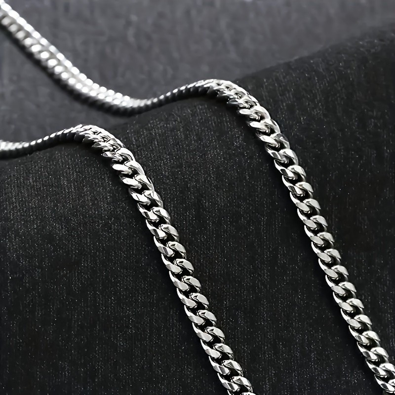 Men's Cuban Link Chain Necklace with King Crown Charm