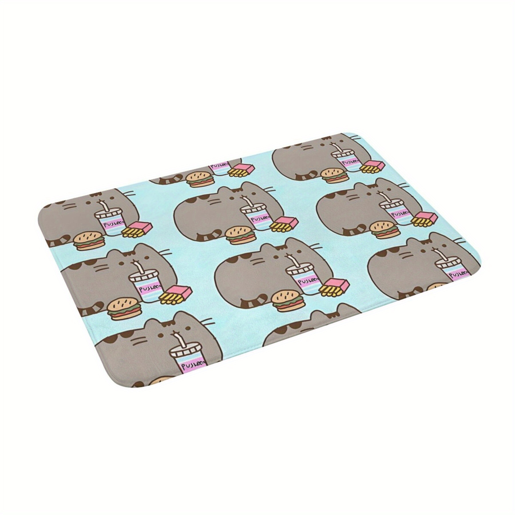 

Pusheen Cat-themed Doormat - Lightweight, Machine Washable Polyester Rug For Home & Kitchen Decor, Christmas,