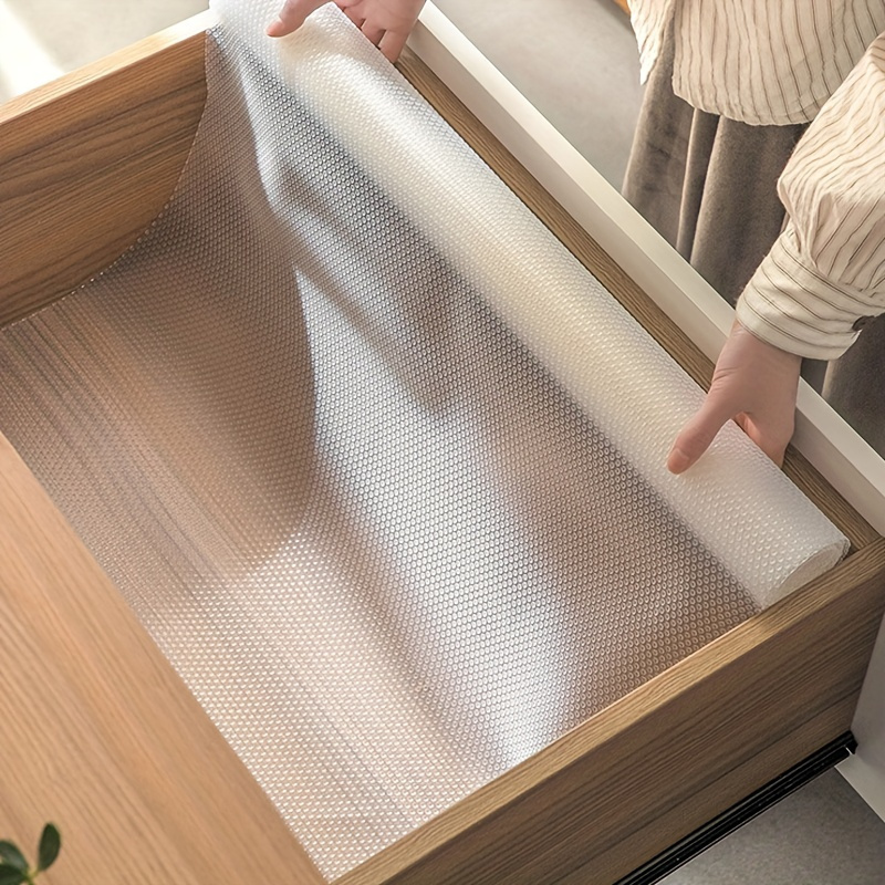 

Clear Non-slip Waterproof Drawer Liner - Food-safe Plastic, Ideal For Kitchen And Bathroom Use, Easy To Clean And Cut