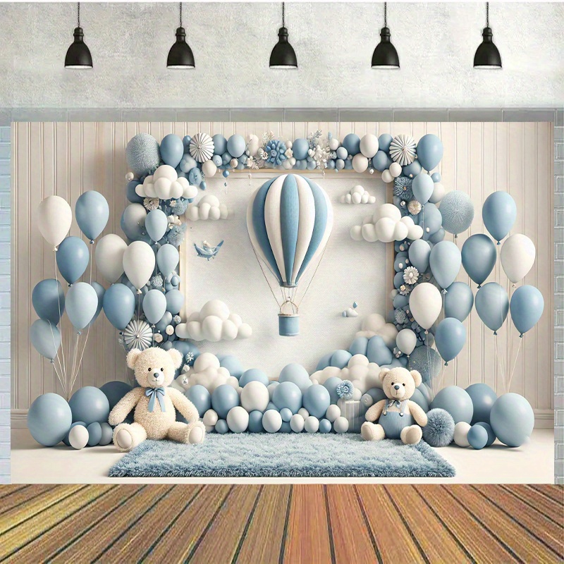 

Hot Air And Bear Backdrop, 7x5 Feet Polyester Cloth, , Table Decoration And , , Multipurpose, No Needed