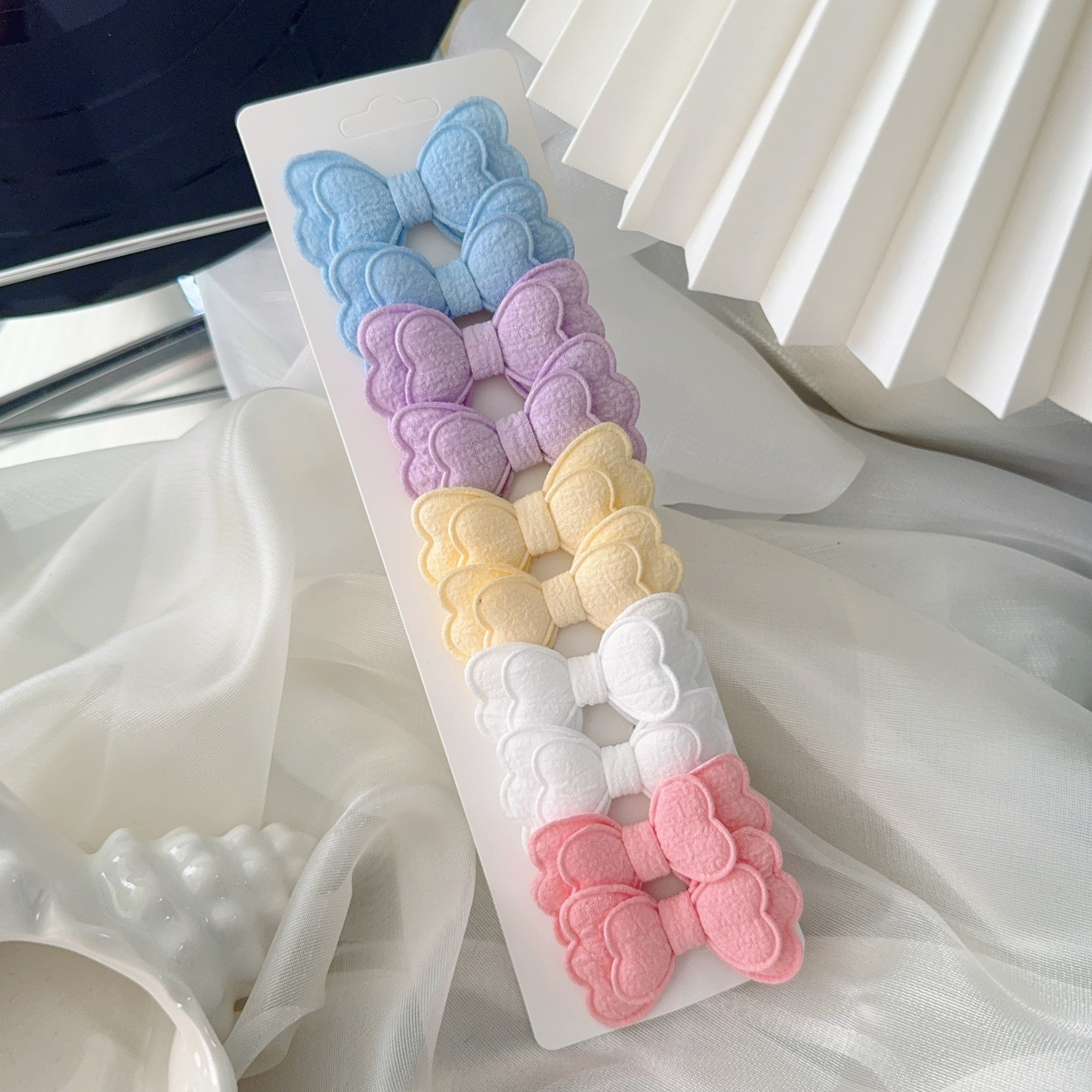 10pcs New Candy Colored Hair Clips, Cute Double-layer Bow Hair Accessories, Suitable As Gifts
