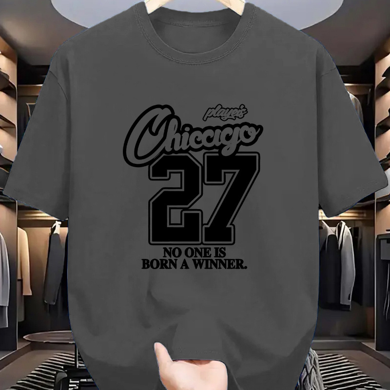 

Chicago 27 Jersey Print T-shirt For Men - Casual, Geometric Pattern, Polyester, Knit Fabric, , Round Neck, Regular Fit, Summer Outdoor - Gift Idea For Adults