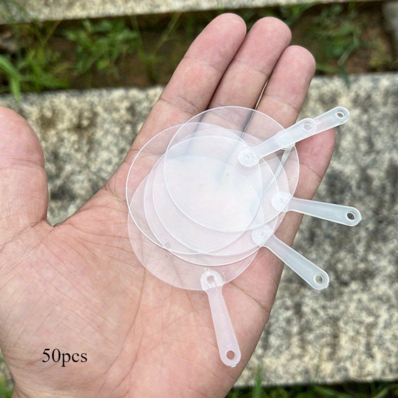 

50pcs Mini Transparent Plastic Fans, 1.97-inch - Contemporary Style, Ideal For Diy Crafts, Home Decor, Wedding & Birthday Party Favors, Unique Gift Idea, Decorative Items For Home