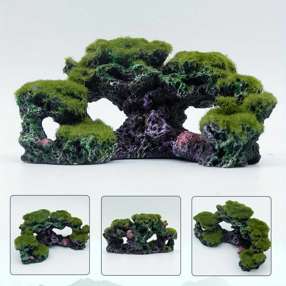 Image of Aquatic Resin Moss Landscaping - Fish And Shrimp Shelter, Turtle Habitat, Aquarium Landscape Decoration