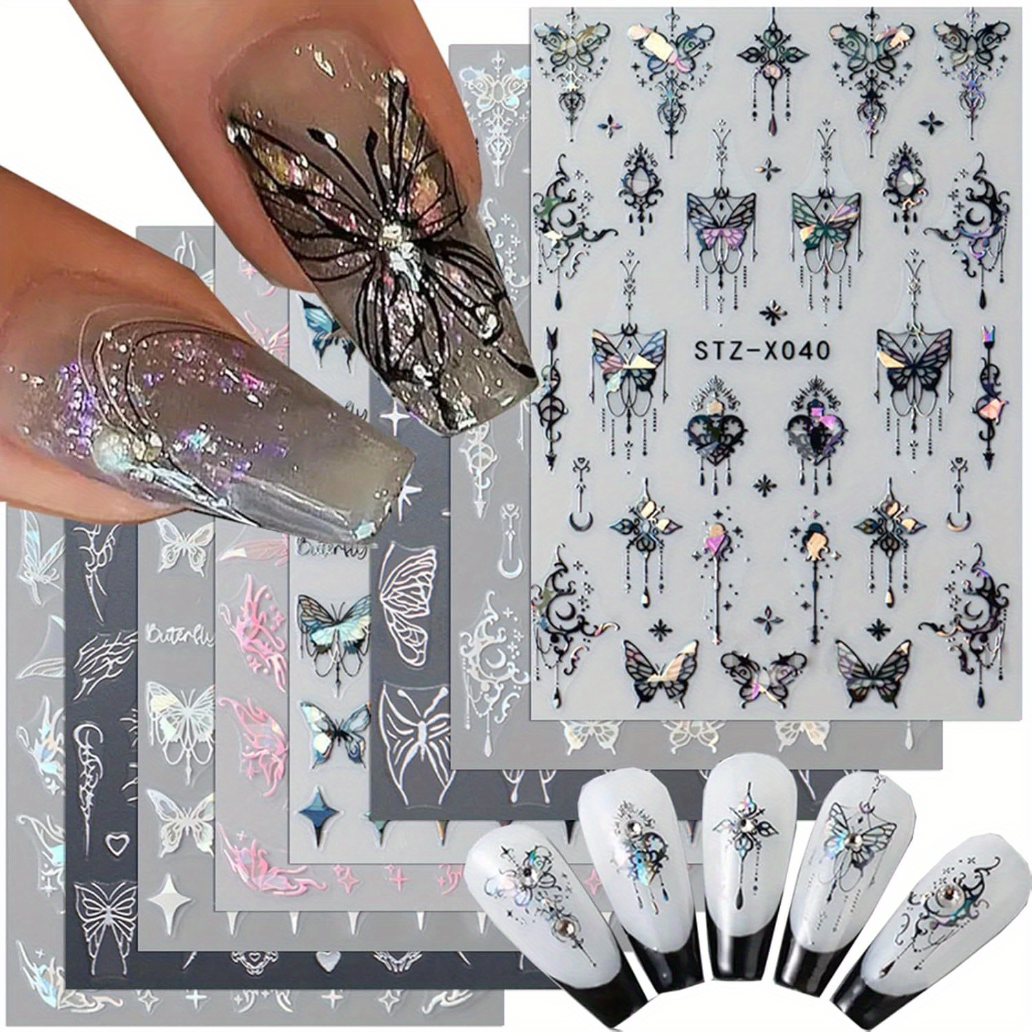 

16pcs 3d Decals Art For Diy Butterflies Women