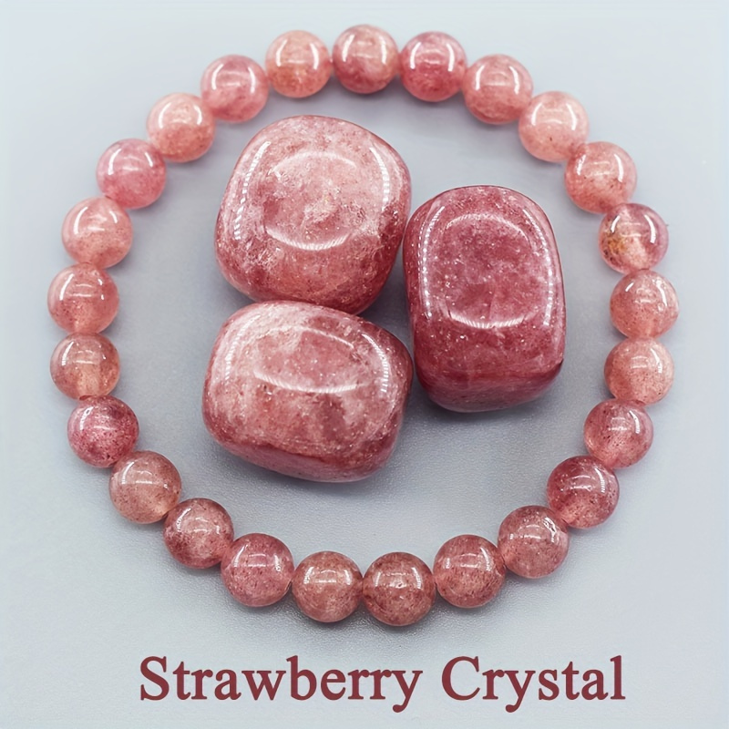 

Trendy Accessory, Chic Strawberry Quartz Bracelet - Natural Stone Charm Beads, & , Charms For Bracelets