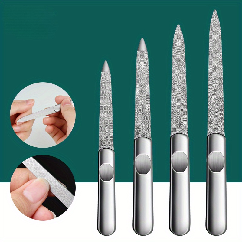 TEMU 4pcs Nail Polishing Files, Nail Block Buffer, Sanding Strip Rubbing Strip, Double Sided Polishing Strip Nail Files, Mini Fingernail Files, Manicure Pedicure Tool