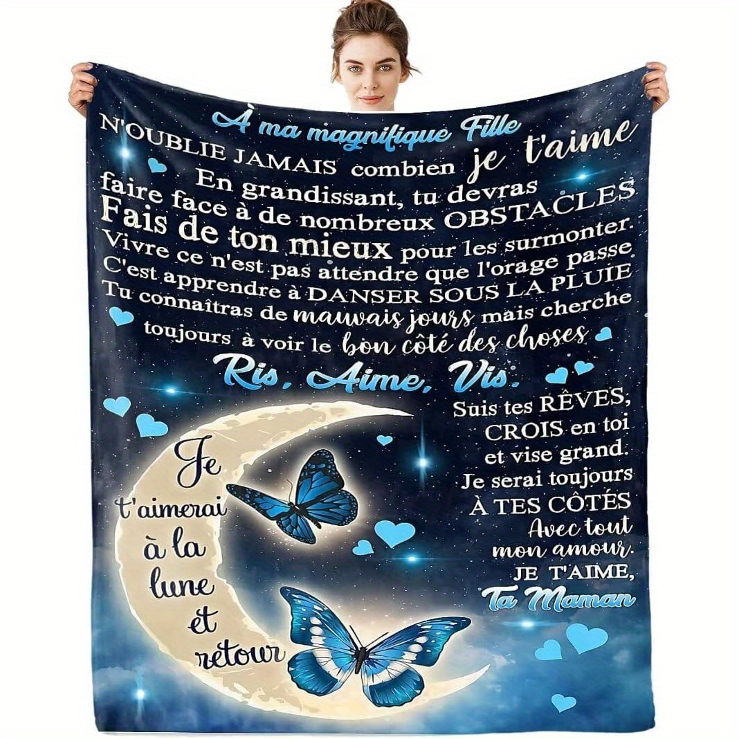 

Couverture en Flanelle d'Inspiration Française Confortable - Cadeau pour Filles, Douce & Chaude pour Canapé, Lit, Bureau et Voyage - Couverture Mignonne Polyvalente pour Toutes les