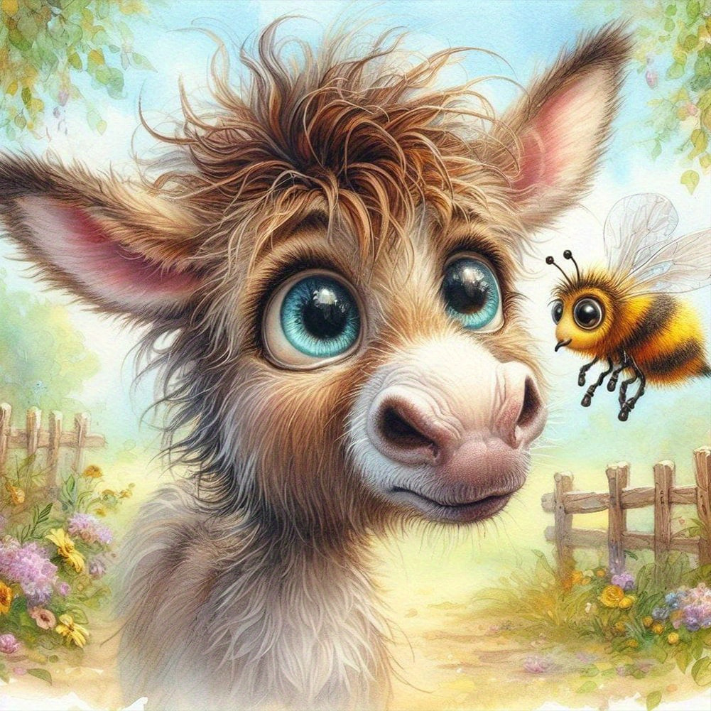 TEMU 5d Diamond Painting Kits For Adults 5d Kit For Beginners, Donkey Paint With Round Diamonds Craft For Home Wall Decor