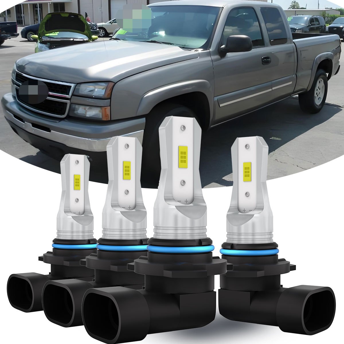 

Fit For Chevrolet Silverado 1500 Classic-2007 Led Headlight Bulbs Combo Kit, 9005/hb3 High Beam + 9006/hb4 Low Beam, 6500k 4000lm 40w High Power Lamps