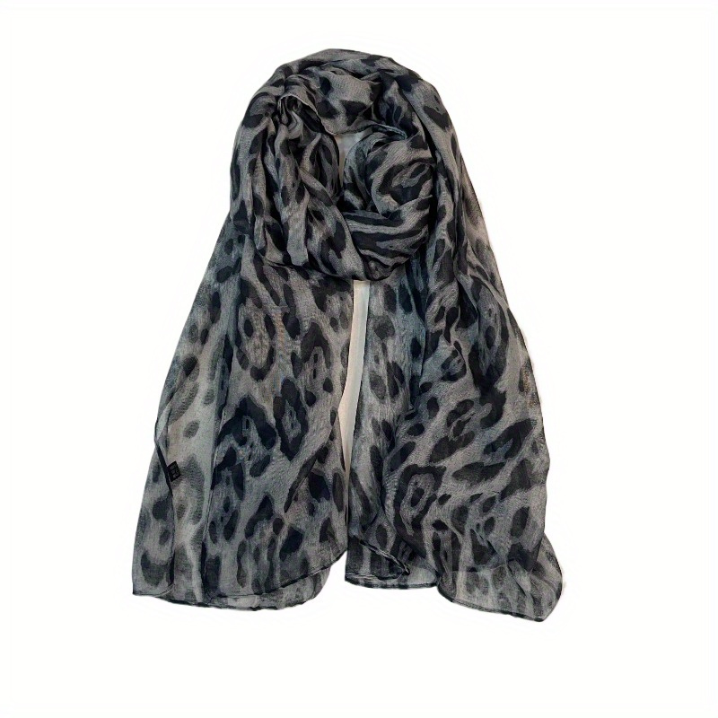 Image of Stylish Leopard Bali Yarn Printed Long Scarf Women's Autumn And Winter Gift Leopard Casual
