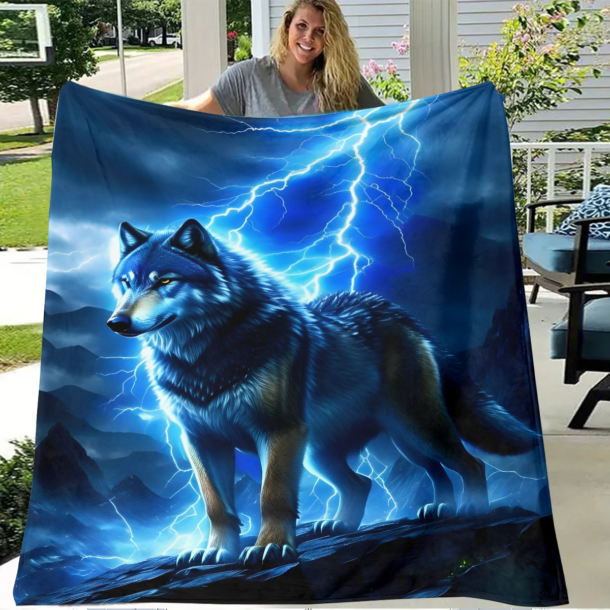 

Wolf In - Blanket For , Bed, , Camping | , Hypoallergenic