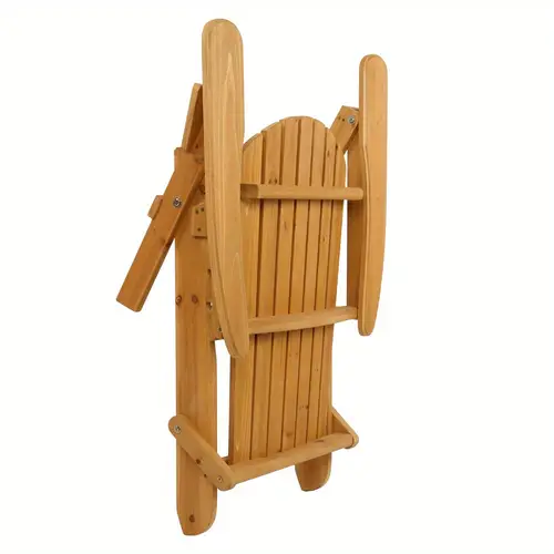 folding wooden adirondack lounger chair with natural