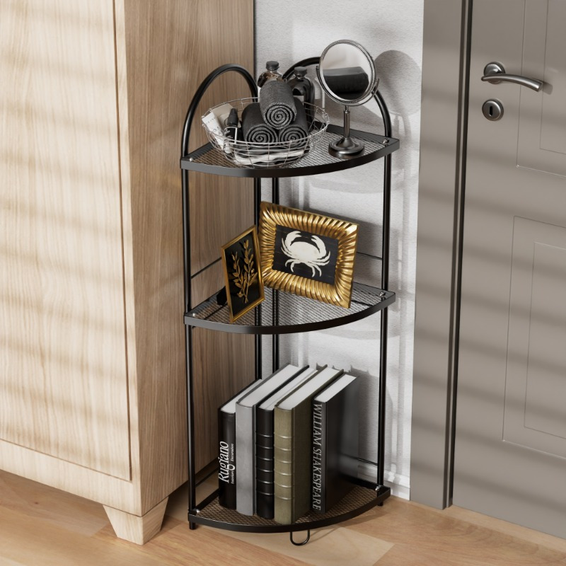 Scaffale Angolare 3 Ripiani Per Bagno E Cucina – Bianco Piccolo 46 Cm – Salva-spazio In Plastica