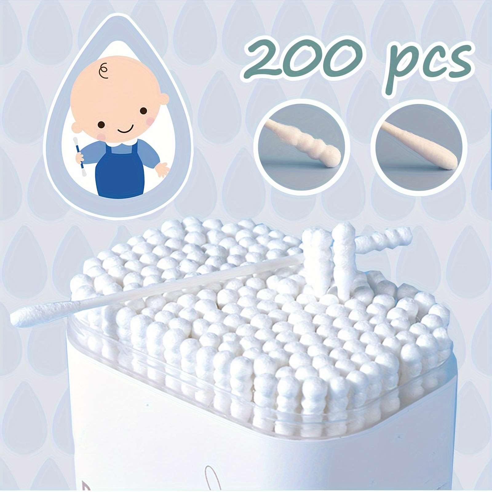 baby swabs   ultra soft   safe for newborns infants toddlers   hypoallergenic double headed design for gentle ear nose cleaning ideal for  