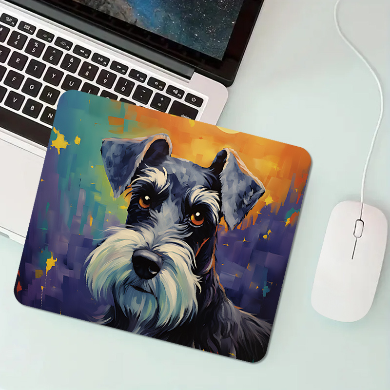 

Schnauzer Print Non-slip Rubber Mouse Pad - Compact & Portable Desk Mat For Office, Laptop, And Home Use - , Ideal Gift, Creative Pattern, Position